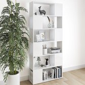 The Living Store Boekenkast Kamerscherm - 80 x 24 x 186 cm - Wit - Montage vereist - Stevig en duurzaam