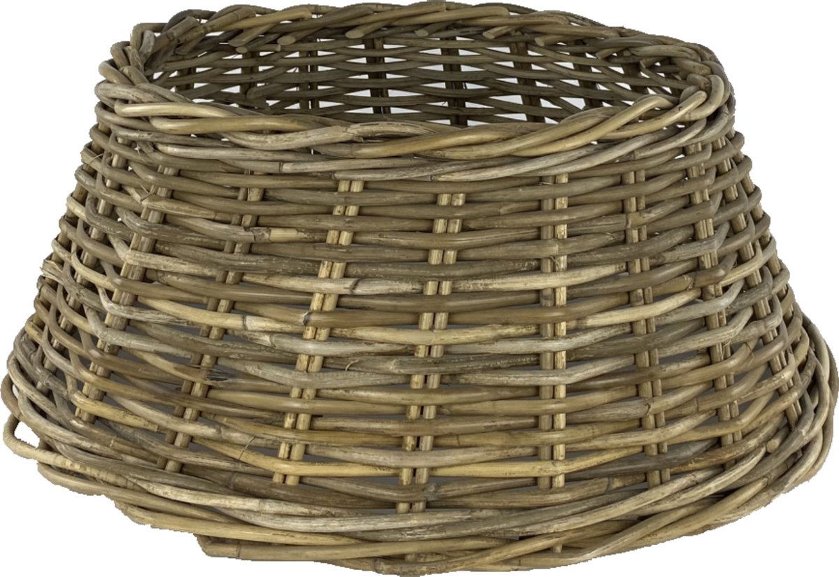 Duurzame Kerstboomhuls - ø 60 x 26 cm - Kerstboommand - Rotan Kerstboomvoet - Bruin