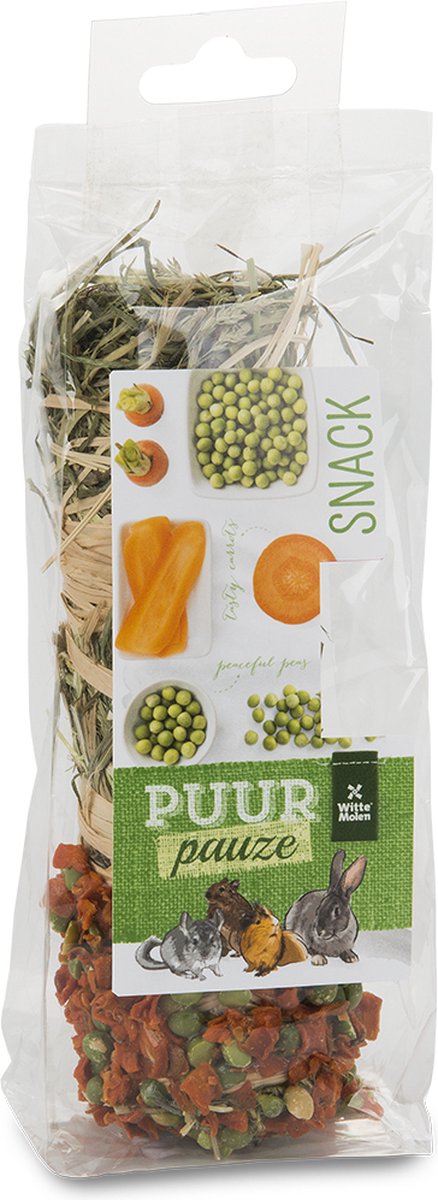 Witte Molen Puur pauze hooistick wortel & erwten 70 gram