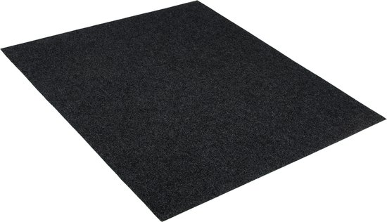 Tapis gris foncé chiné sur fond blanc