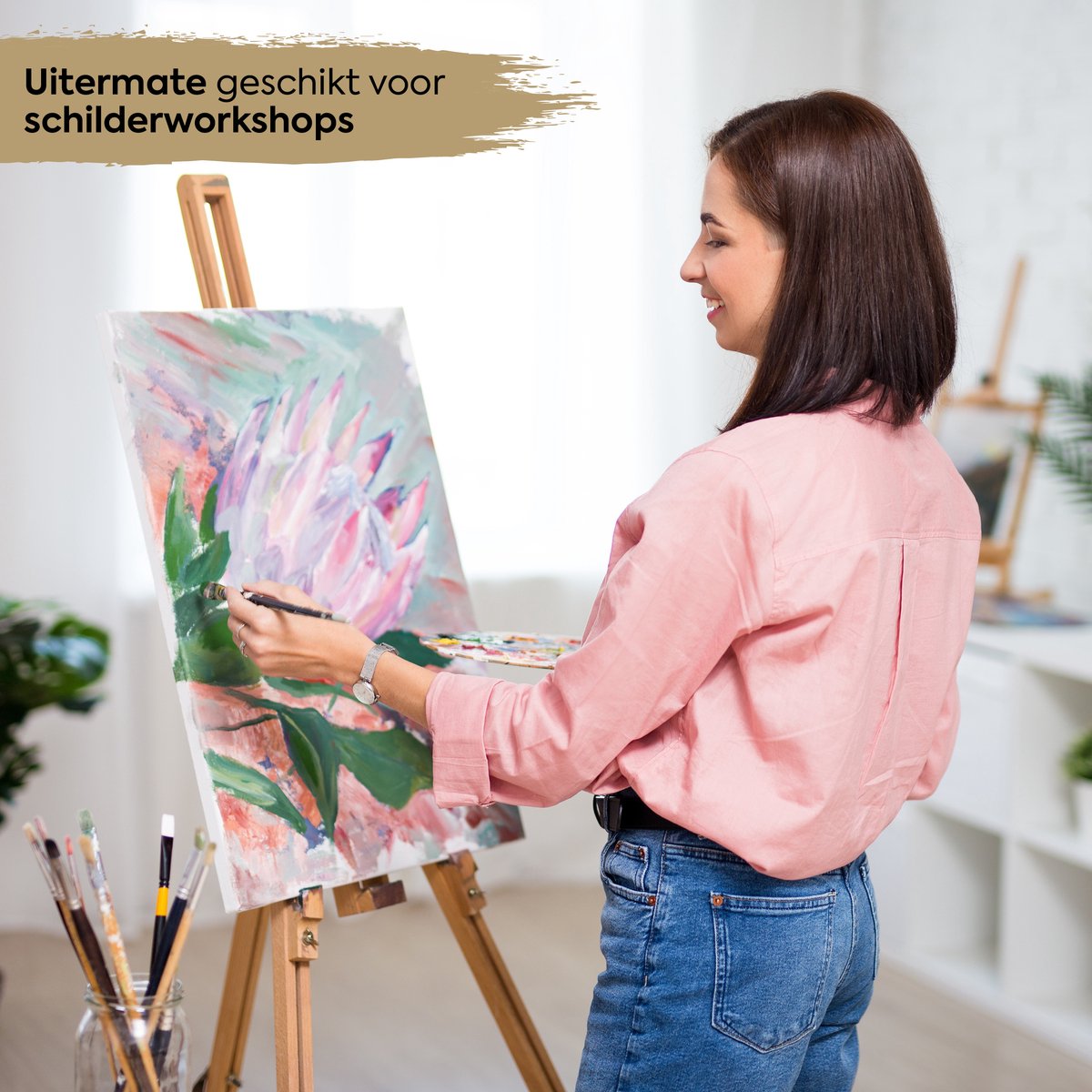 Schildersdoeken set 12pcs - formaat 50x70 cm - Canvas Schildersdoek voor acryl-, olie- en aquarelverf - hoge kwaliteit canvas - perfect voor beginners en ervaren kunstenaars - Schilderworkshop — afbeelding 4