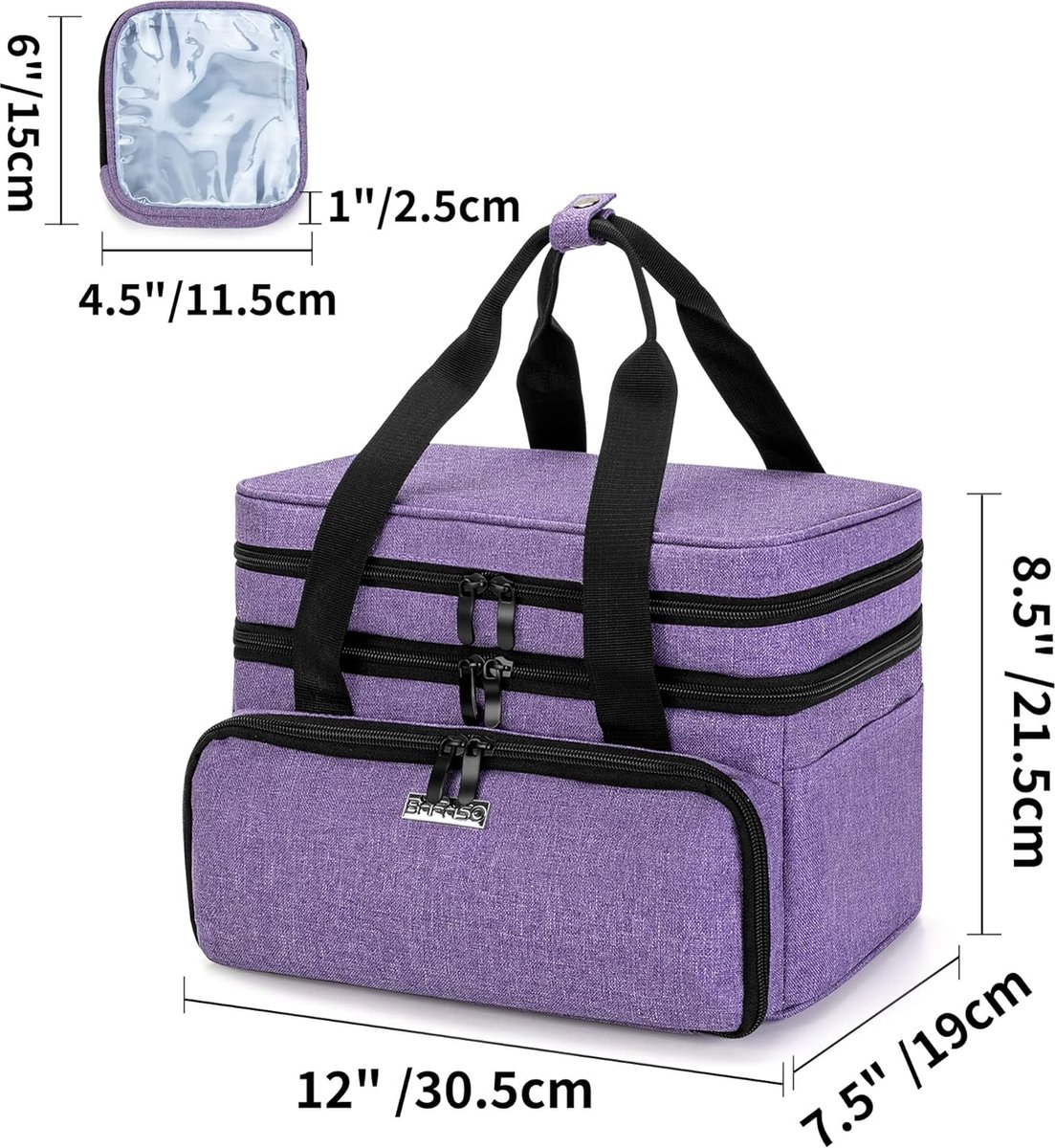 Kit de couture double couche, sac de rangement pour accessoires de couture,  avec grand