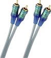 Oehlbach Cinch Audio Aansluitkabel [2x Cinch-stekker - 2x Cinch-stekker] 1.5 m Ice, Blauw