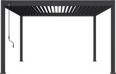 NOVUM HORIZON Overkapping - 400 x 400 cm - Antraciet - Weerbestendig en Luxe uitstraling - Vrijstaande volledig Aluminium Terrasoverkapping - Perfect te gebruiken als Tuinprieel/Carport/Veranda/Pergola