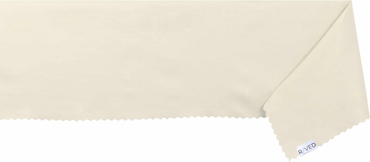 Raved Creme Polyester Kerst Tafelkleed 140 cm x 240 cm - Kreukvrij