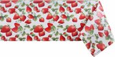 Raved Nappe/Nappe Imprimé Fraise Rouge/ Wit ↔ 140 cm x ↕ 260 cm - PVC - Lavable