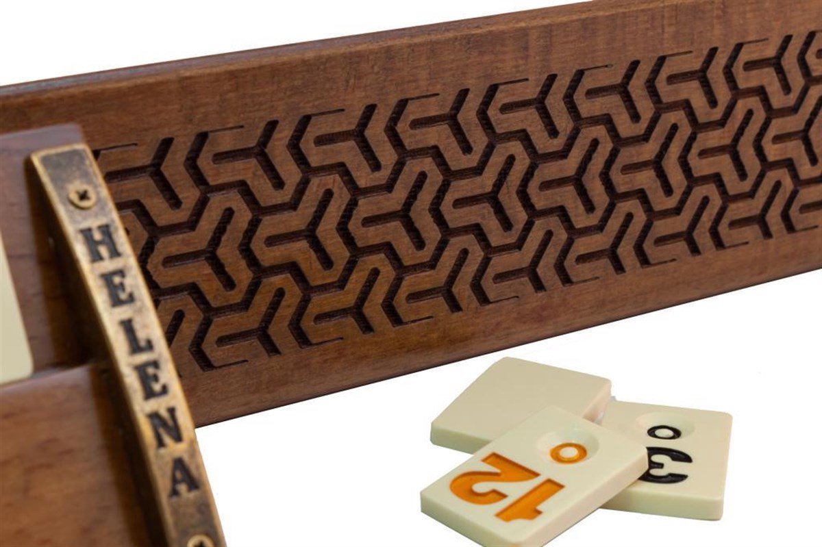 Helena Wood Art Mozaik Işlemeli Masif Ahşap Okey Seti Oval Takımı Gül Helena Wood Art Mozaik Işlemeli Masif Ahşap Okey Seti Oval Takımı Gül