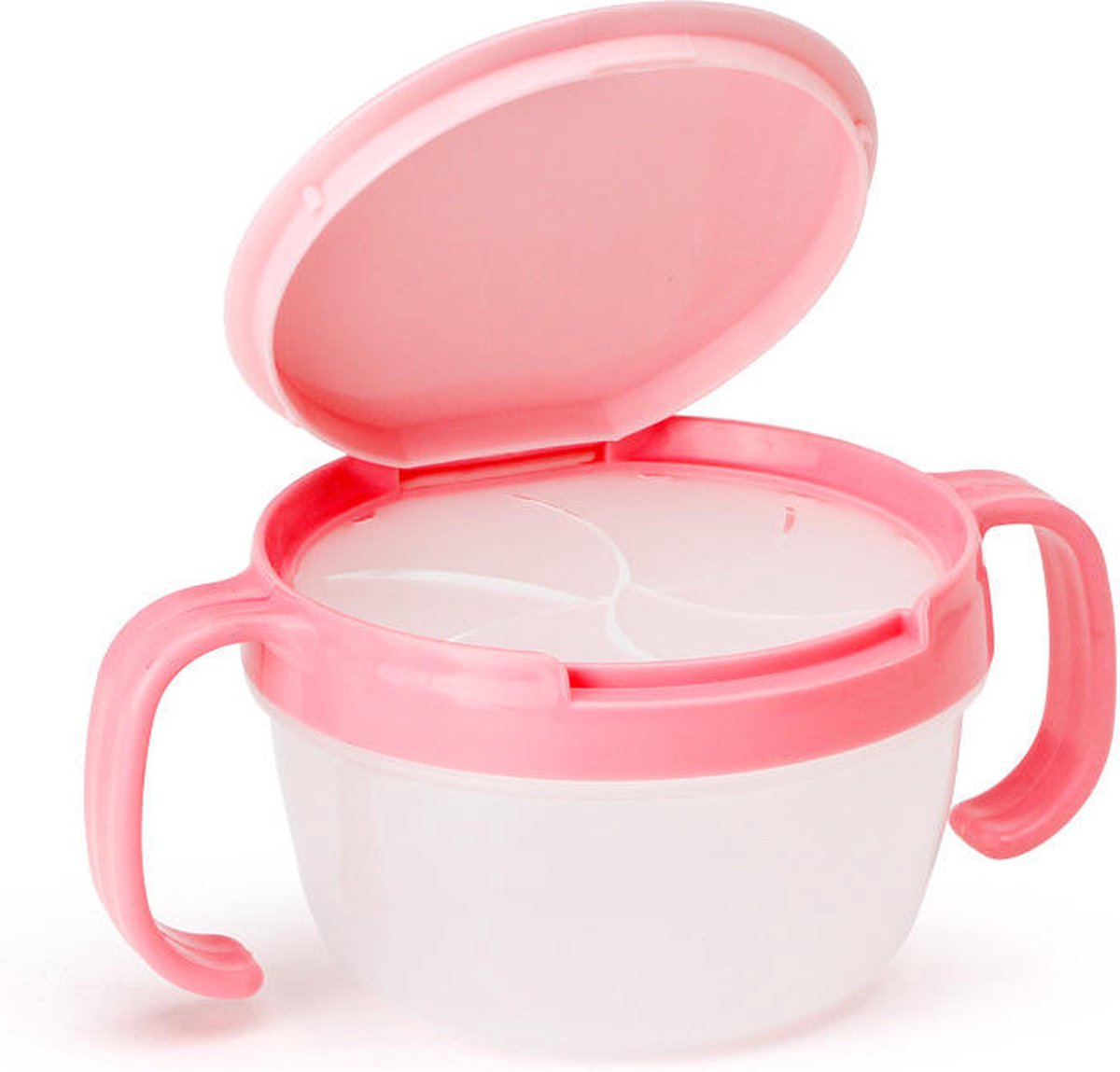 Goedkoopste Ychee - Set van 2 - Kinder Snack beker - Snack Cup - met Handgrepen - Zelfstandigheid - Roze