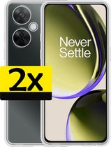 Hoesje Geschikt voor OnePlus Nord CE 3 Lite Hoesje Siliconen Case - Hoes Geschikt voor OnePlus Nord CE 3 Lite Hoes Siliconen - Transparant - 2 Stuks