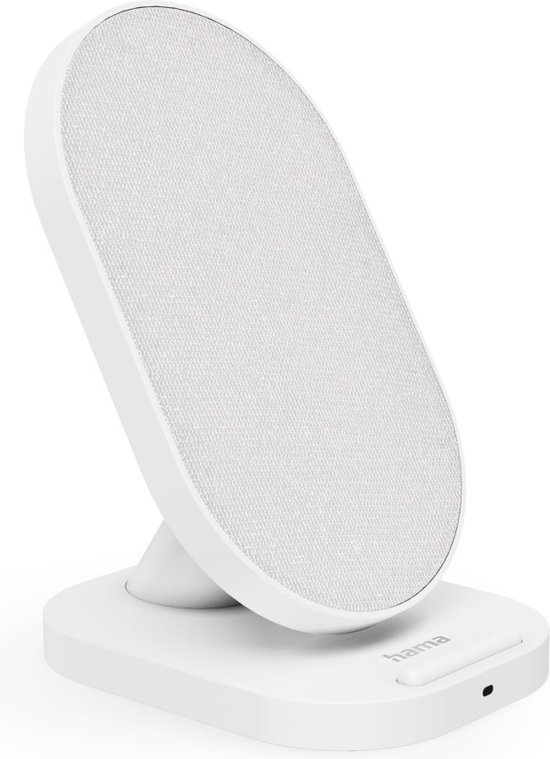Chargeur sans fil Hama 10W - Chargement sans fil - Convient aux Smartphones dotés de la technologie Qi - Chargement sans fil - Chargement portrait et paysage - Fonction de Sécurité et LED- Incl. Câble USB-C - Wit