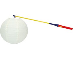 Lampionstokje 50 cm - met lampion - wit - D25 cm - Sint Maarten