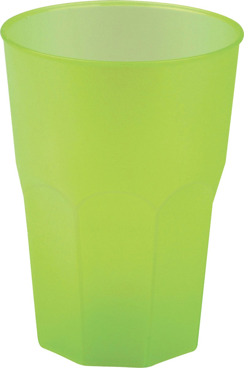 Santex drinkglazen frosted - groen - 6x - 300 ml - onbreekbaar kunststof - Cocktailglazen