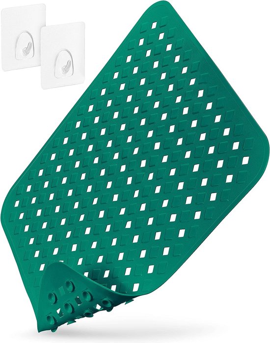 Foto: Douchemat huidvriendelijk 53x53 cm incl hanging antislip badkuipmat bpa vrij badmat anti slip schimmelbestendig machinewasbaar douchemat anti slip