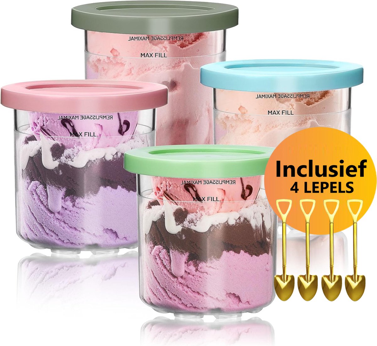 Contenants de crème glacée, compatibles avec la glace Ninja Creami