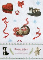 Raamstickers-Kerst-Franciens-Katten-Feestmaand
