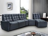 Moduleerbare relaxhoekbank van fluweel - Antraciet - ALFORD L 323 cm x H 104 cm x D 210 cm