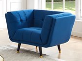 Fluwelen fauteuil SAMANTHA II - Middernachtblauw L 110 cm x H 76 cm x D 91 cm
