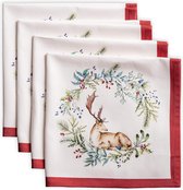 100% katoen, zacht en comfortabel, 4-delige set, servetten, perfect voor familiediners, bruiloften, cocktails, keuken, thuis, oogstfeest, Kerstmis (45 cm x 45 cm)