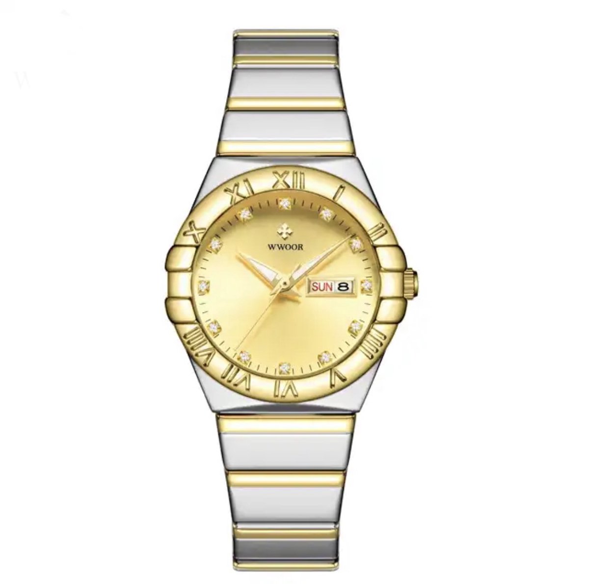 Borasi Majestueus Horloge | Zilver Goud | 30 M Waterproof| 5 Kleuren | Dag en Datum Aanduiding | Dames Horloges | Cadeau Voor Haar | Cadeau Voor Moeder | Moederdag Cadeau | Cadeau voor Dames | Moederdag Cadeautje