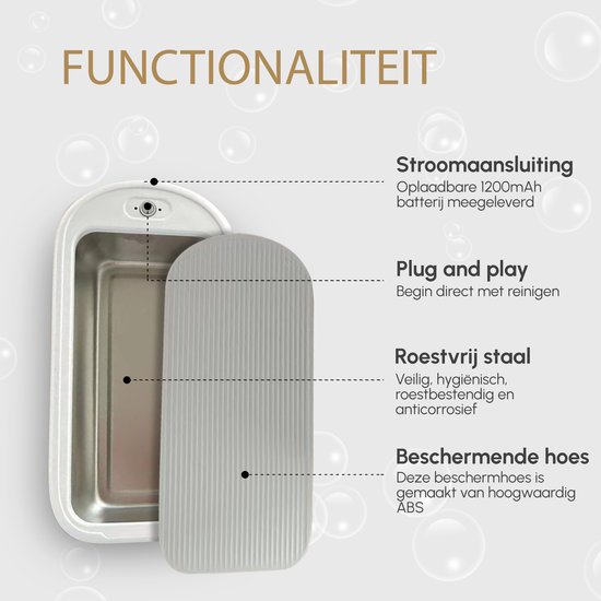 Nettoyeur à ultrasons - Appareil de nettoyage pour Lunettes et ~ Bijoux - Nettoyeur à ultrasons - 600 ML - Cleaner à ultrasons