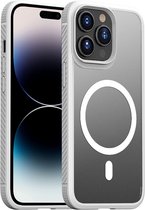 Coque iPhone 14 PRO - Extra Grip - Transparente - Compatible Magsafe - Back Case Cover - Grijs - Provium