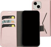 Mobiparts hoesje geschikt voor Apple iPhone 15 - Wallet/Boekhoesje - Eco Leer - Magneet Sluiting - Opberg vakken - Roze