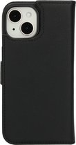 Mobiparts hoesje geschikt voor Apple iPhone 15 - Wallet 2-in-1 Boekhoesje - MagSafe - Echt Leder - Uitneembare Case - Sterke Magneet Sluiting - Contactloos betalen - Zwart