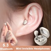 Petits écouteurs SK - Casque Bluetooth sans fil - Qualité sonore HD - Portable invisible - Étanche - Longue endurance - Convient pour dormir, travailler et en classe - Compatible avec Android et iPhone - Mise à niveau 2023