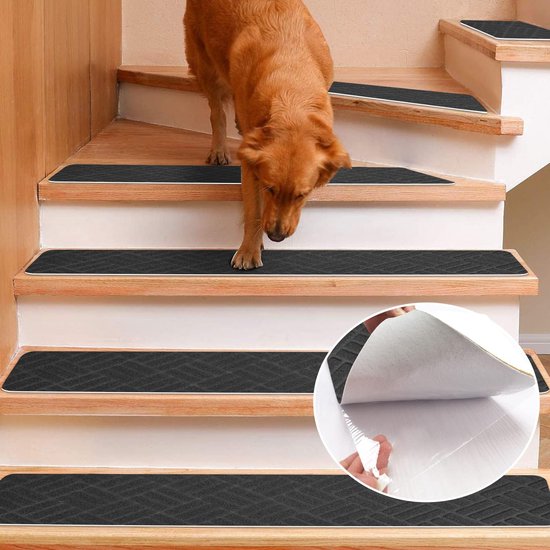 Tapis d'escalier pour escaliers en bois, tapis d'escalier antidérapant avec  double dos... | bol