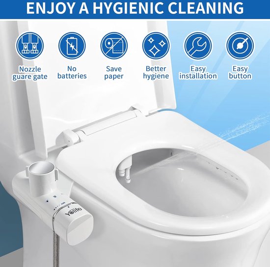 Niet-elektrisch Bidet Opzetstuk voor Toilet met Zelfreinigende