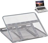 Relaxdays verstelbare laptopstandaard - laptophouder opvouwbaar - laptopverhoger - tablet - zilver