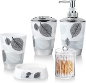 4-delige badkameraccessoireset, badkameraccessoires met zeepdispenser, zeepbakje en 2 tandenborstelbekers