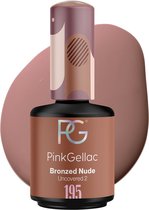 Pink Gellac 195 Bronzed nude Gellak 15ml - Bruine Gel Lak Nagellak - Gelnagels Producten - Gel Nails