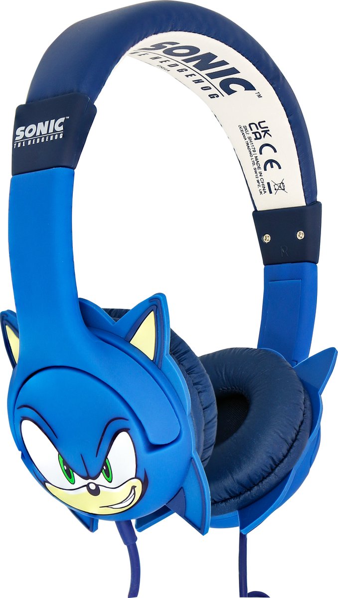 Sonic the Hedgehog - junior koptelefoon met oortjes - volumebegrenzing - verstelbaar