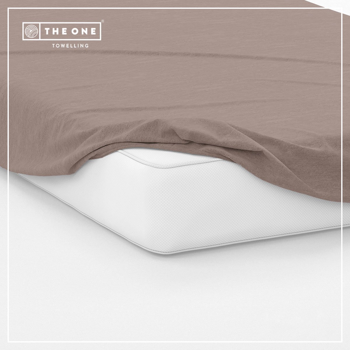 The One Bedding Hoeslaken - Eenpersoons - 100 x 220 cm - Katoen/Satijn - Taupe