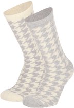 Apollo - Bedsokken dames - Grijs - One Size - Slaapsokken - Warme sokken dames - Winter sokken - Fluffy sokken