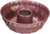 Relaxdays tulband bakvorm met anti-aanbaklaag - 25 cm - tulbandvorm roze - ronde cakevorm