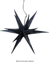 Balivie - Kerstster - Kerstdecoratie - Hanger ster papier - 20x20x20cm - Grijs