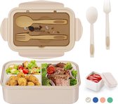SHOP YOLO - Lunch box enfant - Lunch box adulte - 1400 ml - avec 3 compartiments - kaki