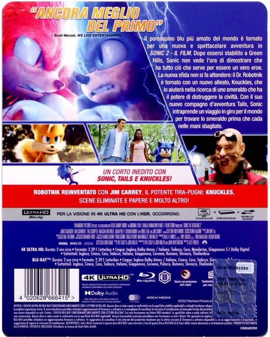 Sonic 2, le film [Blu-Ray 4K]+[Blu-Ray]