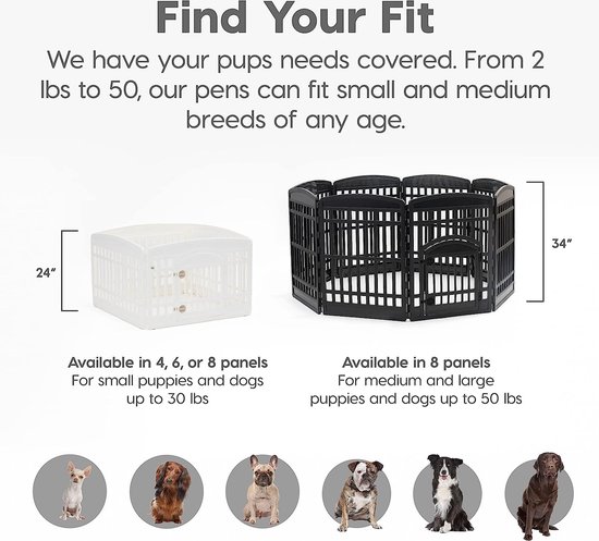 PawHut Hondenbox voor honden, met deur met verstelbare deur, voor kleine en grote rassen honden en puppy's, 196 x 96 x 48 cm, wit