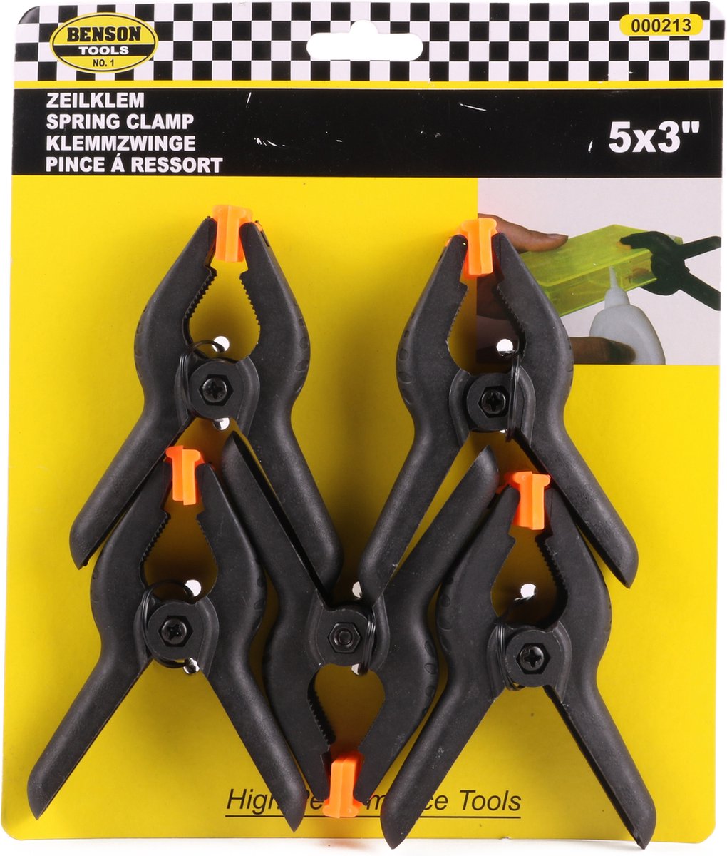 Veerklem metaal rood gelakt 4 inch - www