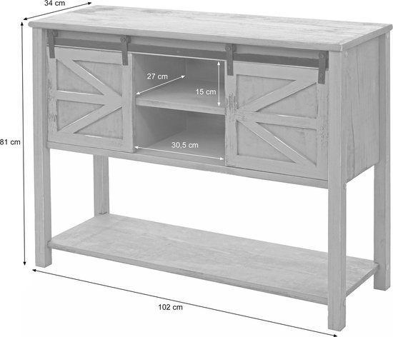 en.casa] TV Schrank Mapia Lowboard mit 2 Schiebetüren Fernsehschrank 166 x 40 x 55 cm Sideboard Kommode Fernsehtisch Walnussoptik