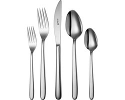 Sola Bestek Set Privilege - 100 Delig Bestekset 12 Persoons - Modern - Vaatwasserbestendig - Zilverwit Premium Edelstaal 18/10 RVS - Zilver Sola Bestek Set Privilege - 100 Delig Bestekset 12 Persoons - Modern - Vaatwasserbestendig - Zilverwit Premium Edelstaal 18/10 RVS - Zilver