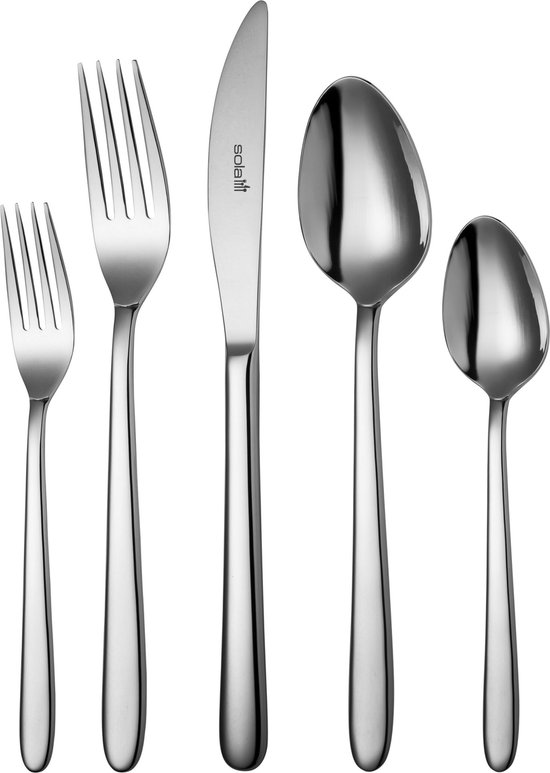 GRÄWE Bestekkoffer voor 12 personen van roestvrij staal, bestekset 60-delig, opbergdoos incl. taartvorken - Serie Würzburg