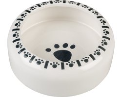 Duvoplus - Voerbak - Knaagdier - Eetkom Stone Bunny Paw S - 100ml - 8x8x3,3cm Wit/zwart - 1st
