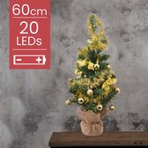 Mini sapin de Noël sapin de table mini sac de bricolage arbre h60 cm-20L vert / or