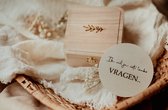 BolleToet houten kistje + schijf - getuige - aankondiging - trouwen - bewaarkistje