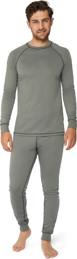 DANISH ENDURANCE Set de Sous-vêtements Thermo pour femmes et hommes - à partir de matériaux recyclés - Grijs/ Zwart - S