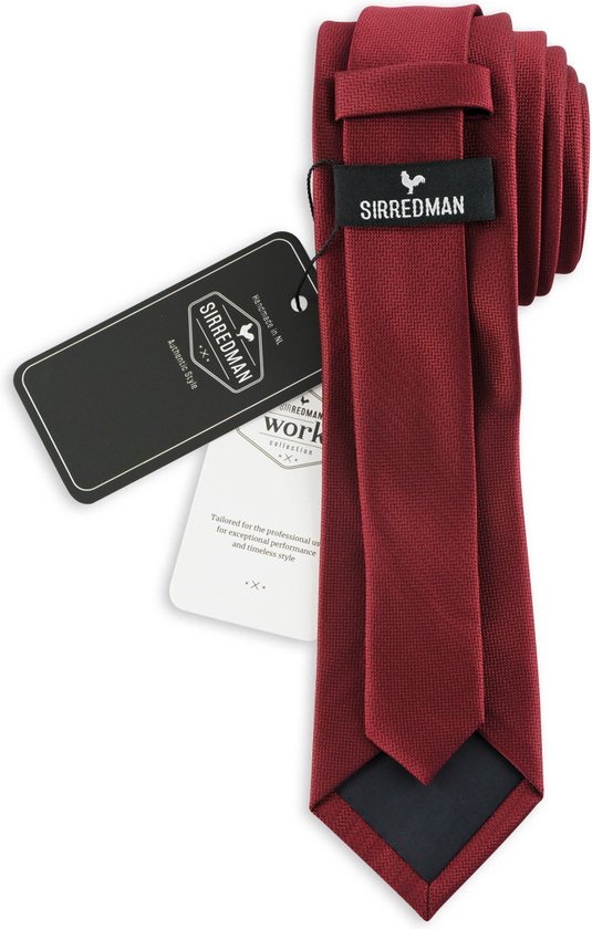 Sir Redman - WORK stropdas bordeaux - polyester - bordeauxrood